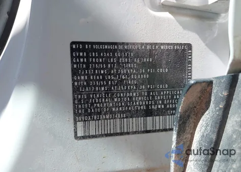 2022 Volkswagen Taos 1.5T S from USA, damaged, VIN 3VVDX7B2XNM014868